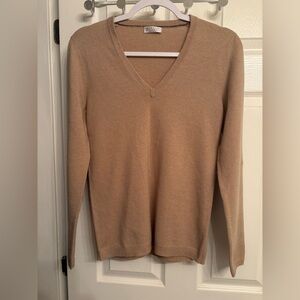Brunello Cucinelli Tan V-Neck Sweater